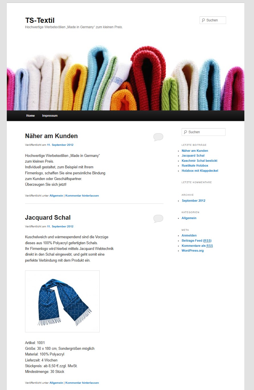 ts-textil.de — WordPress Webseite