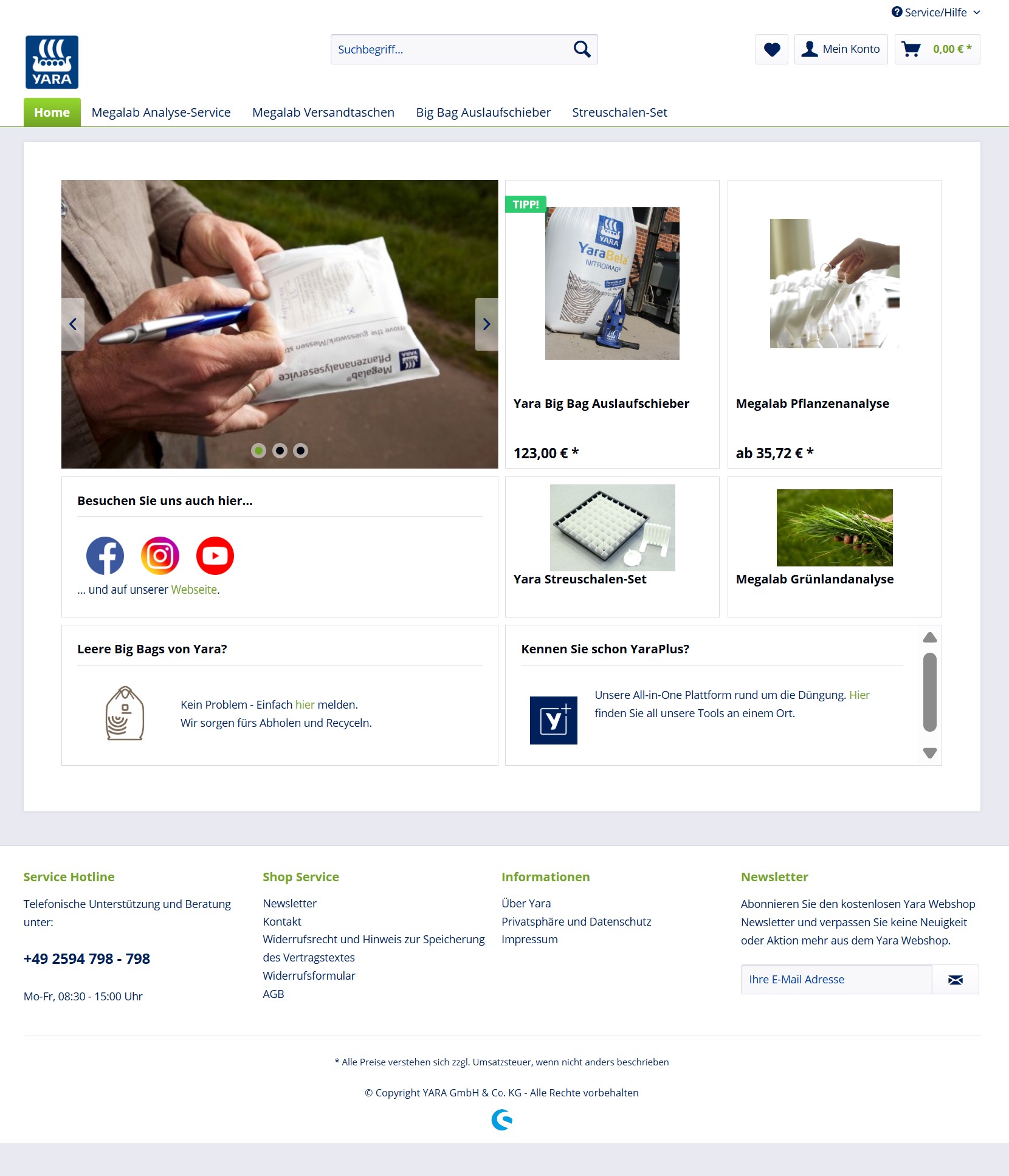 yara-webshop.de — Erd- und Pflanzenproben Shop